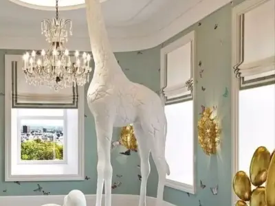 Giraffe Statue 3D Monumental Animal Sculpture Luxury Low-poly 3D model