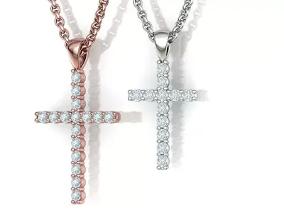 Diamond Crosses  Small and Big Crosses 2mm Stones 3D print model