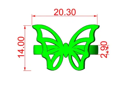 Butterfly Ring Free 3D print model