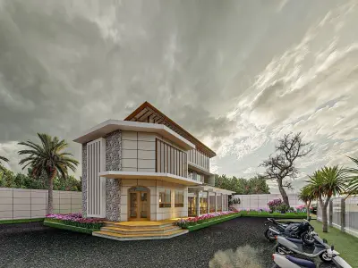 Cafe and Bookstore 3D model