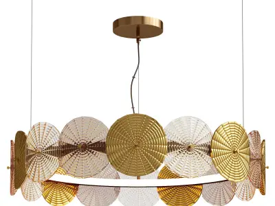 Dandelion Gold and Transparent Chandelier 3D model