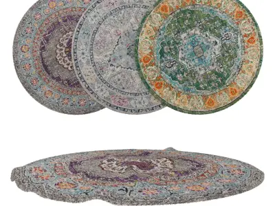 Round Rug Set 219 3D model