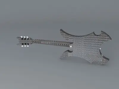 Strange shaped guitar Free 3D model