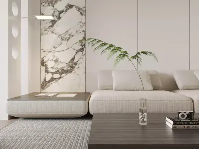Modern living room dining room interior scenes 439 3D model
