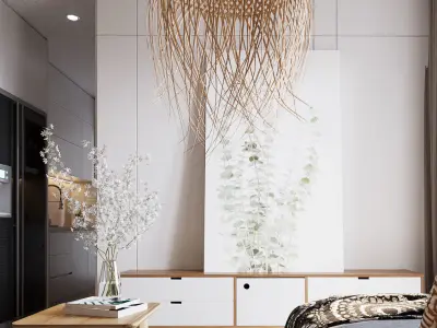 Living interior scene 3D model 3D model