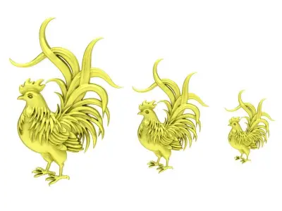 High Detail Rooster Pendant Model for CNC and 3D Printing  3979 3D print model