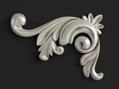 3D Carved decor corner piece 3D model 3D model