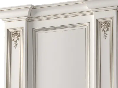Classic Wall paneling white color 3D model