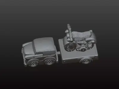 Harley Tow Car Articulated and fixed stl included  3D print model