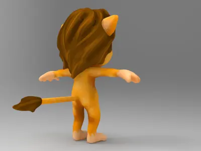 Lion Cartoon Low-poly 3D model