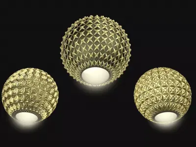 Golden balls lighting 3D model