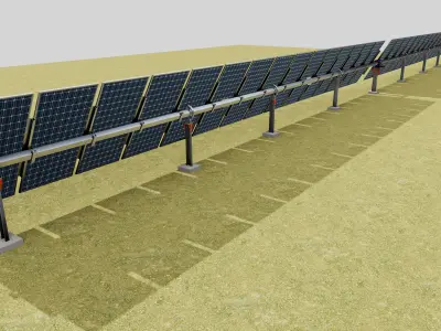 Solar Tracker Systems Type-4 3D model