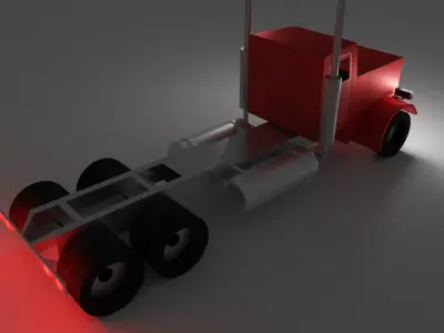 Peterbilt-359 Truck- Low Poly Free Model Free low-poly 3D model