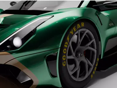 Brabham BT62 2019 Low-poly 3D model