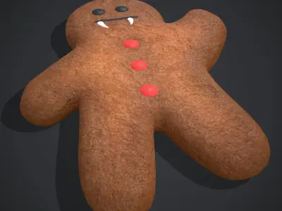 Evil Ginger Bread Man  Low-poly 3D model