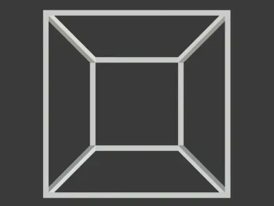 Tesseract metal cube 3D print model