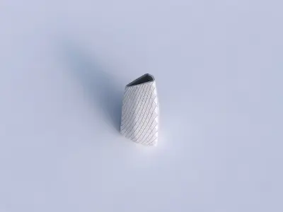 Vase tipped triangle with diagonal grid plates 3D print model