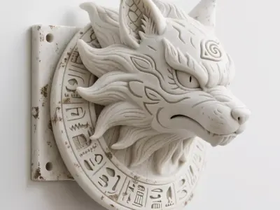 wolf scultpture 3D print model purchase