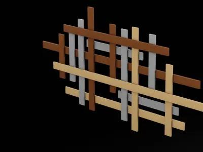 Geometrical Furniture Design Low-poly 3D model