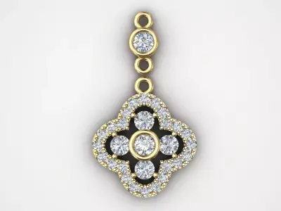 pendant diamond gold 3D print model
