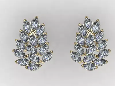 Christmas tree earrings with a luxurious and attractive design 3D print model