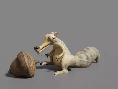 SQUIRREL RIGGED Low-poly 3D model