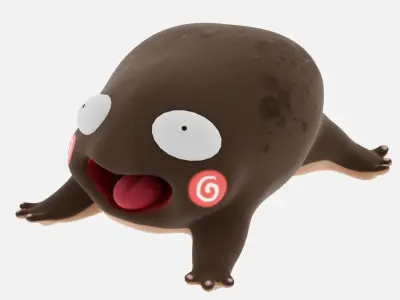 3D Model  Cute Frog AHH  Low-poly 3D model