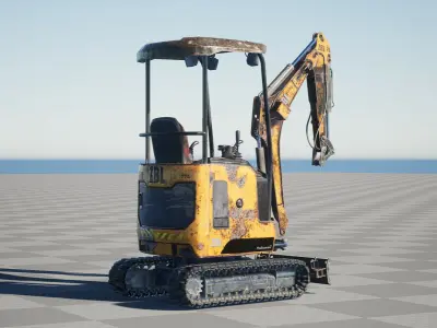 ZBL Mini Excavator v3 - Unreal Engine Project Low-poly 3D model