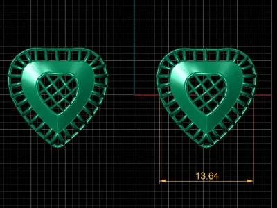 LUXURY LOVE SAHPE EARRING 3D PRINTABLE MODEL 3D print model