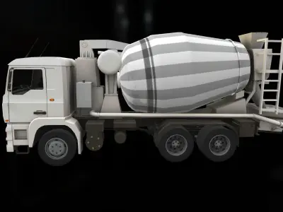 Concrete Mixer Low-poly 3D model