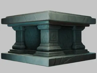 Fantasy Medieval Altar Stylized Low-poly 3D model