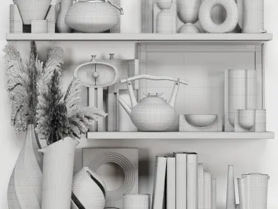 Decorative Set Rustic style 08 3D model