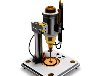Precision MicroDrilling Machine 3D Model Low-poly 3D model