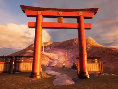 Japanese Garden Scene Prop Pack  Low-poly 3D model