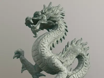 Stone Dragon Statue 3D model