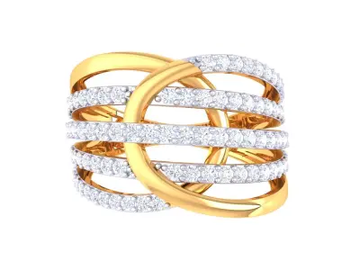 Ladies diamond ring 3D print model 4