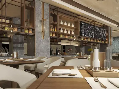 Restaurant Interior Design 3D model
