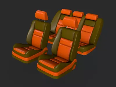 Car seats 3D model