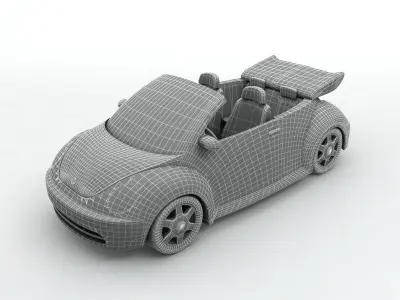  2003 Volkswagen Bug Beetle Convertible 3D model