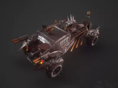 Apocalyptic Car Modular Pack Low-poly 3D model