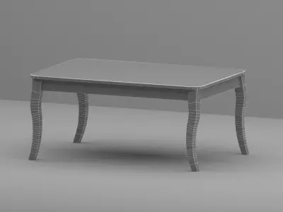 Marble Top Dining Table 3D Model 3D model