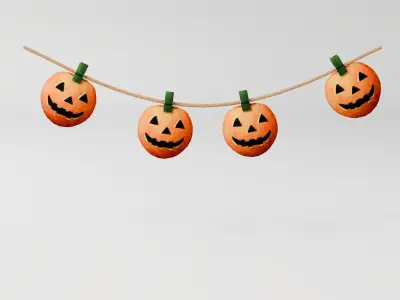 Halloween Garland Decoration - Pumpkins 3D model