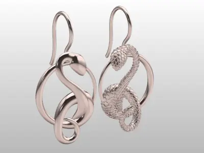 viper luxury earrings 3D print model