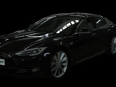 Realistic Car Tesla Model S Realistic PBR Vehicle with Interior  Low-poly 3D model