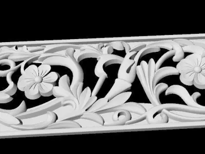 Central decor ornament for furniture 3D model 537