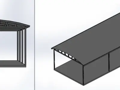 Canopy design of carport Free 3D model