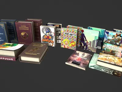 3D Books model sets Low-poly 3D model