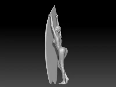 surf girl photo pose 1 3D print model