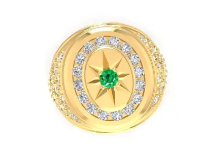 Luxury Star Compass Men Ring 3D Model 934 3D print model