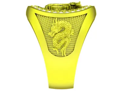 zodiac korean luxury chinese dragon men ring 4415 3D print model